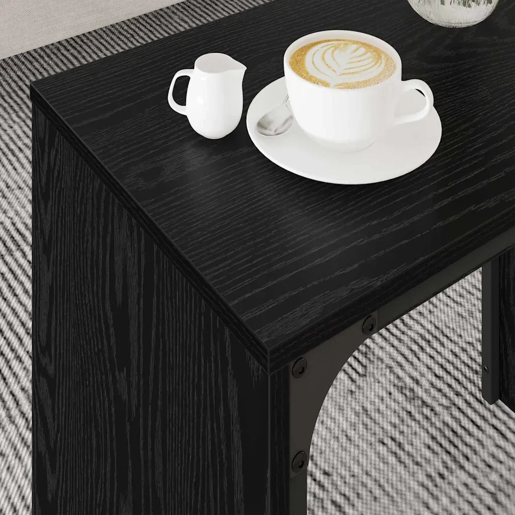 3 pz Tavolino da salotto | Tavolino da caff¨¨ | Tavolino da Soggiorno Rovere Nero Legno multistrato