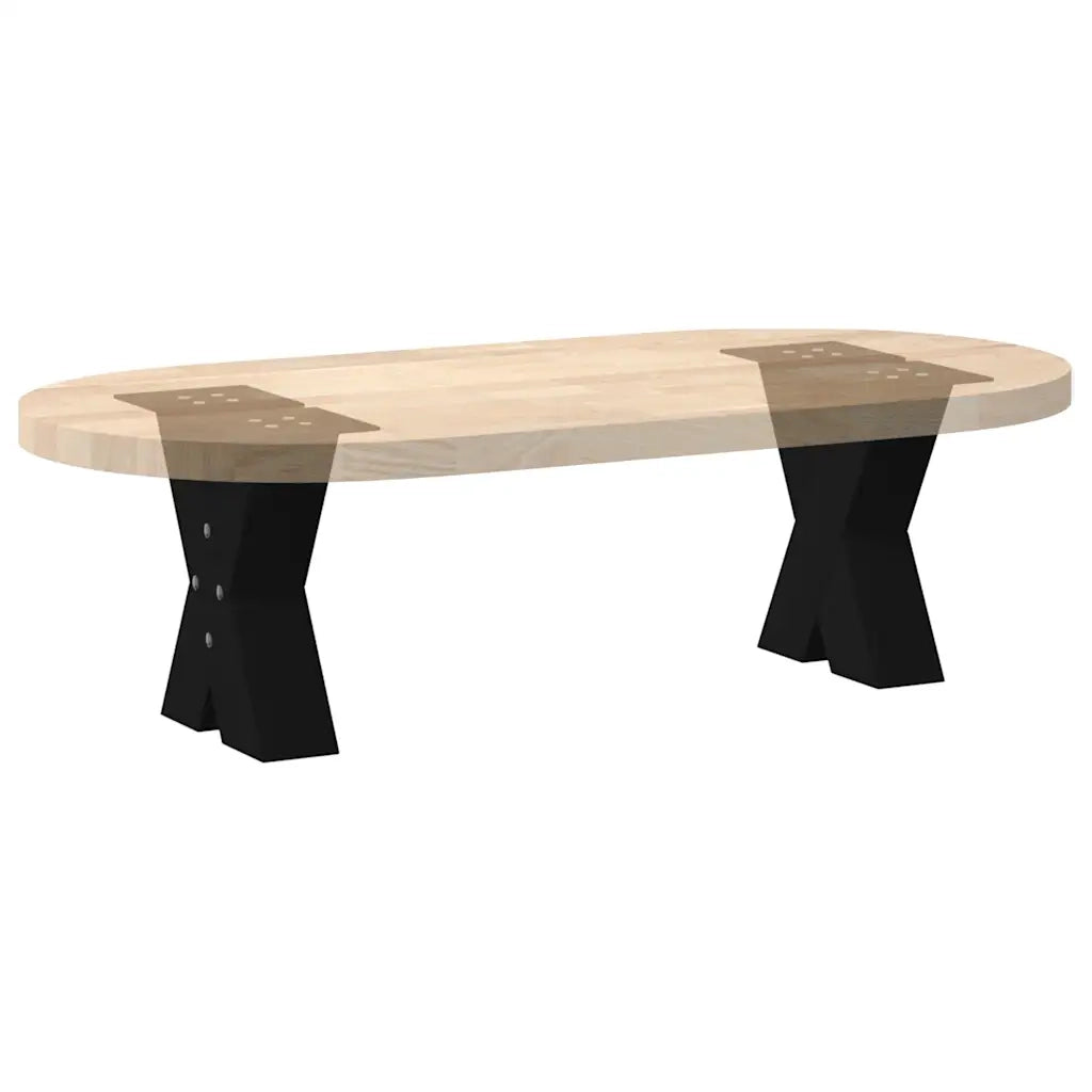 Gambe per Tavolino da Caffè a X 2 pz Nere 30x(30-31) cm Acciaio 4012928