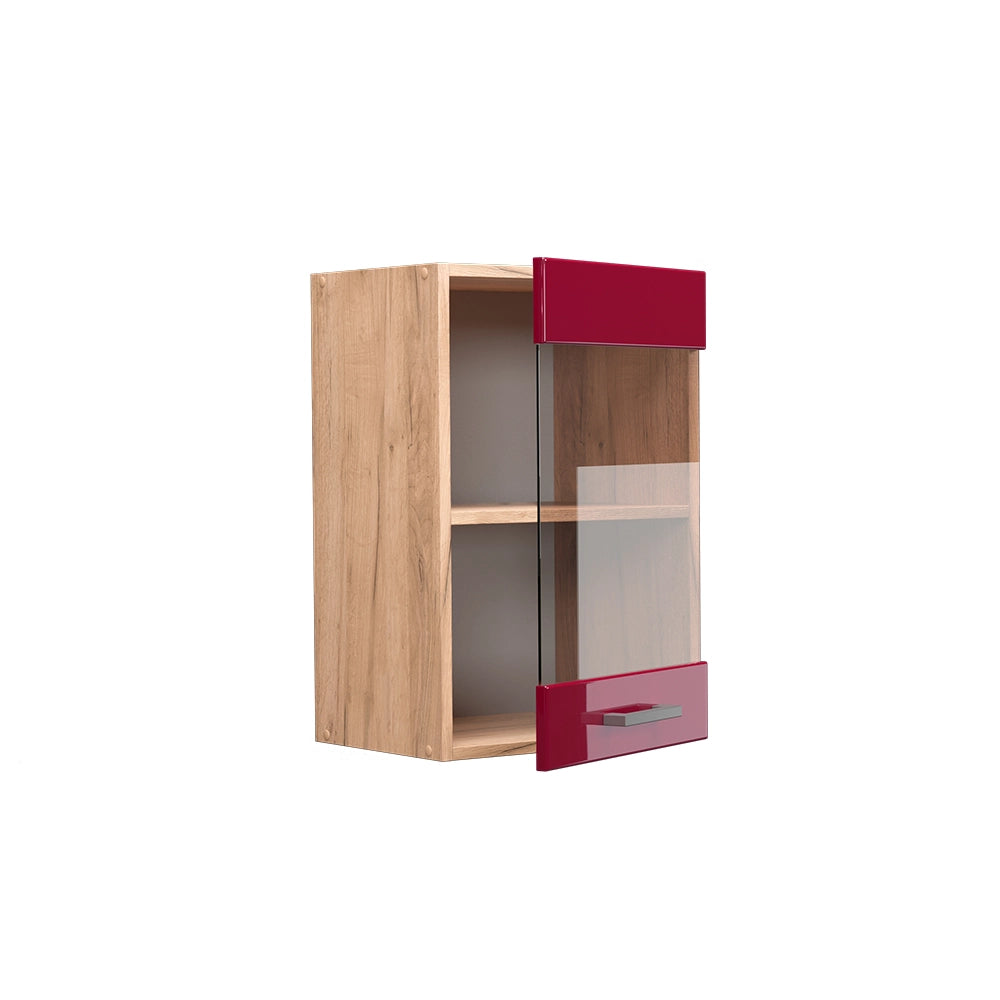 Vicco Mobile da cucina in vetro Rosso lucido 40 cm