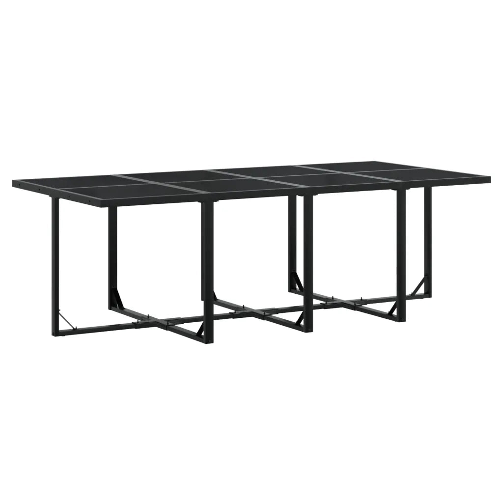 Set da Pranzo da Giardino 9 pz con Cuscini Nero in Textilene 3295075