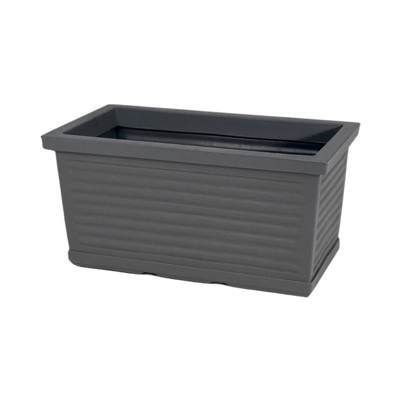 Vaso Fioriera decorativa classica tradizionale 60x22 H20 in polimero resistente antracite per piante per giardini e terrazze - Made in Italy - Monacis