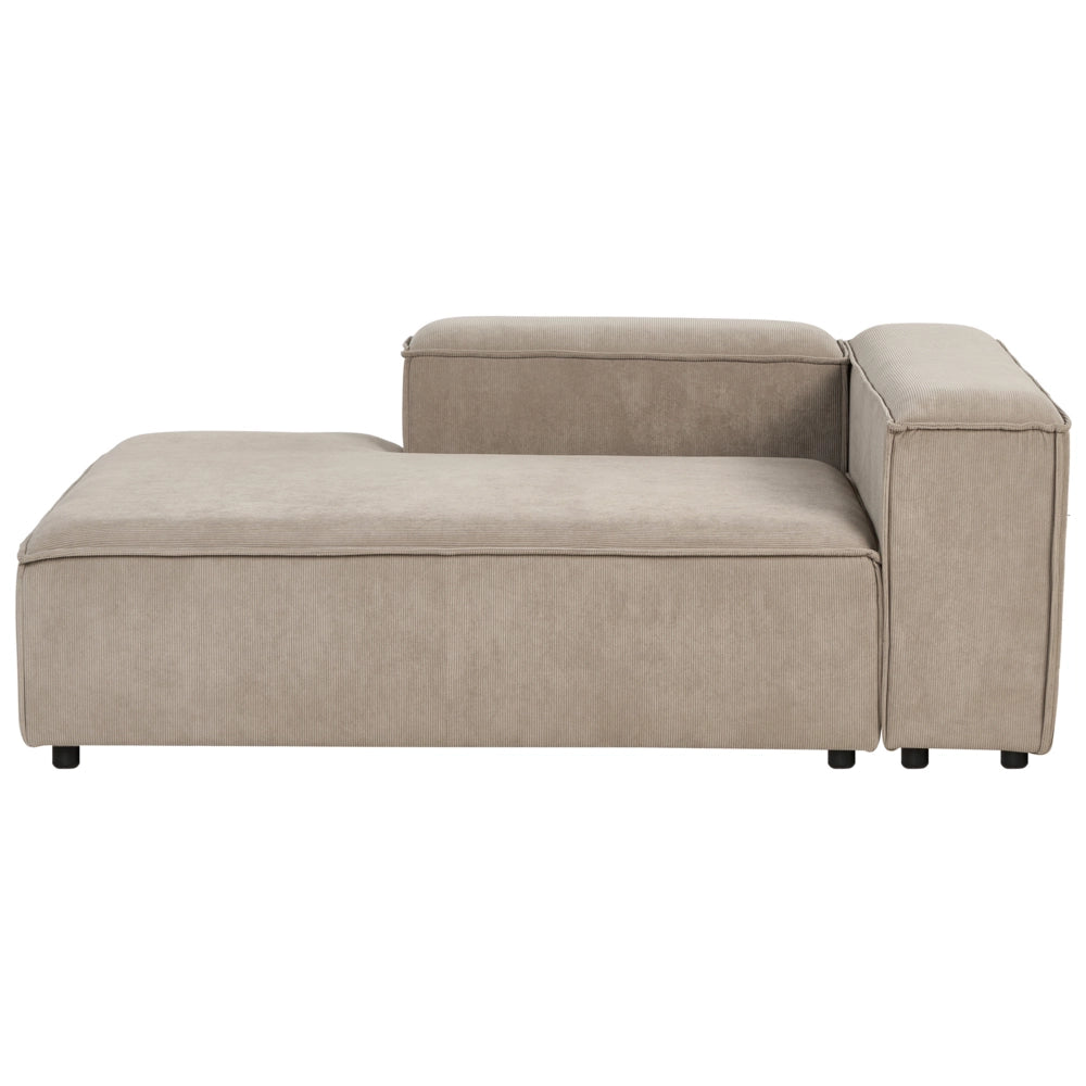 Chaise longue Tortora Velluto a Coste Lato Destro Soggiorno moderno