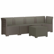 Divano da Giardino a 4 Posti in Stile Rattan PP Grigio Chiaro 3443853