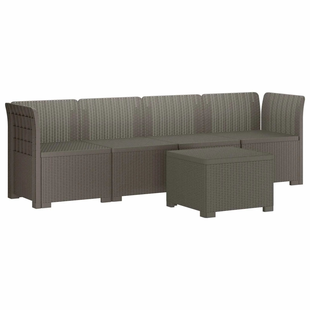 Divano da Giardino a 4 Posti in Stile Rattan PP Grigio Chiaro 3443853