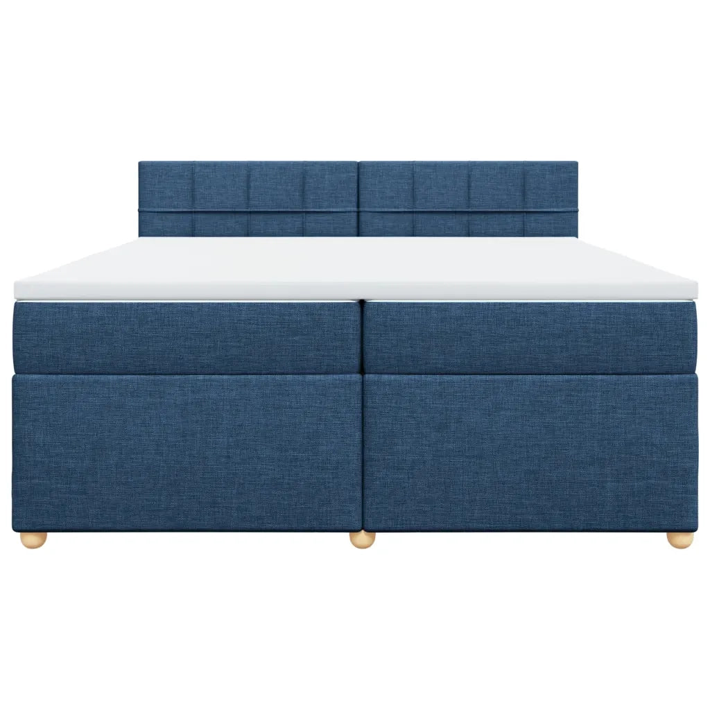 vidaXL Giroletto a Molle con Materasso Blu 200x200 cm in Tessuto
