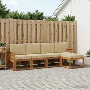 Set di divani da esterno 5 pz Naturale e Beige Poliestere 3385139