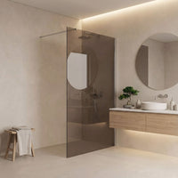 Parete Doccia Rea Flexi Brown / Chrome 80