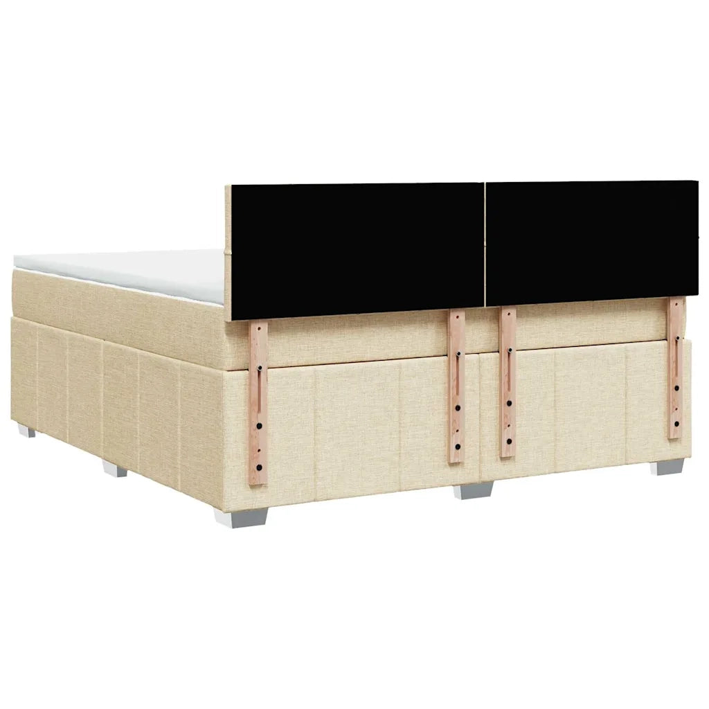 vidaXL Giroletto a Molle con Materasso Crema 180x200 cm in Tessuto