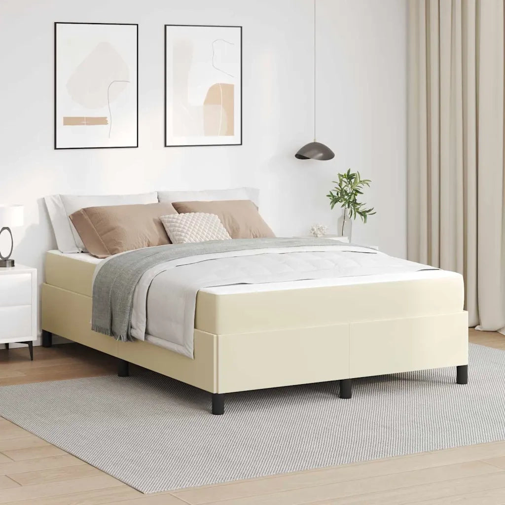 Struttura del letto con materasso Crema 160 x 200 cm Tessuto 3399011