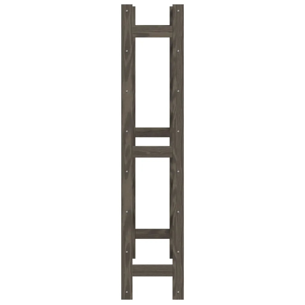 Portabottiglie per 56 Bottiglie Grigio Legno Massello di Pino 373382