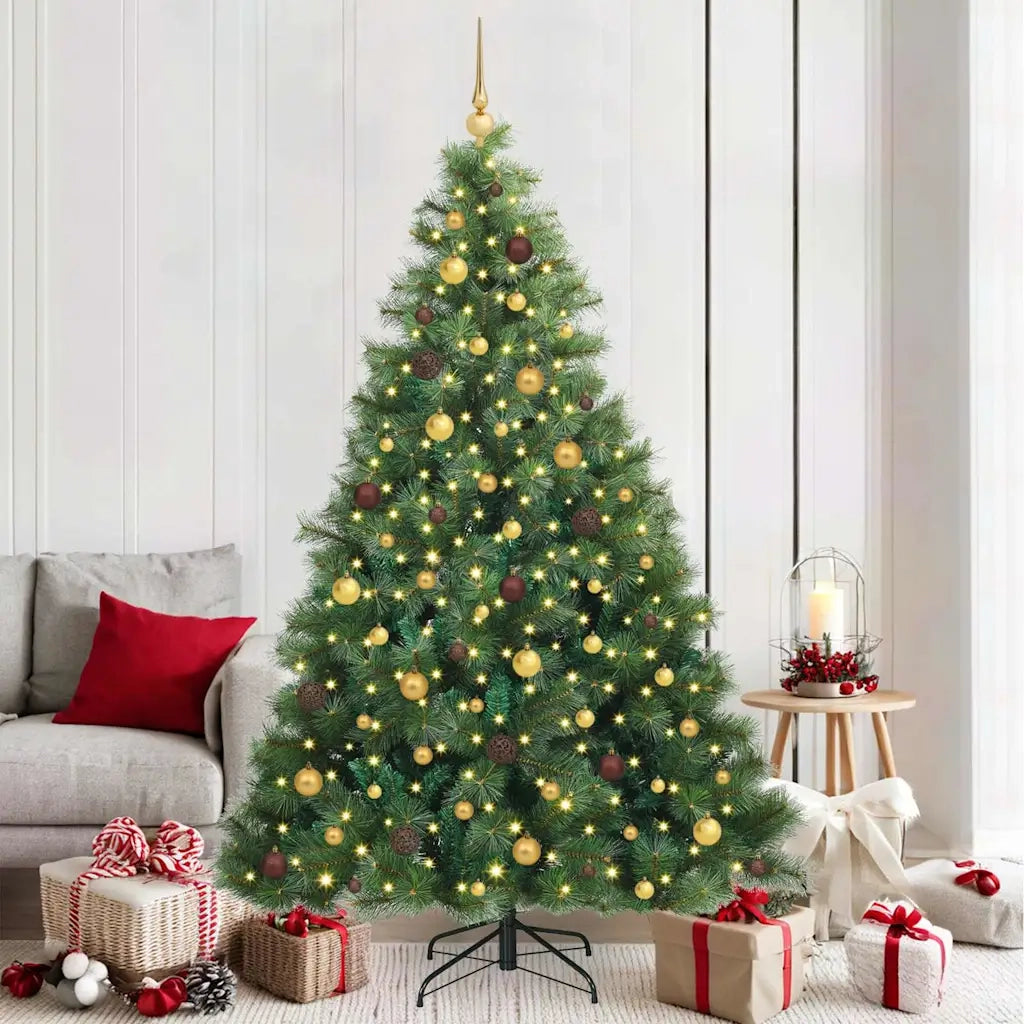Albero di Natale artificiale con 300 LED Verde 210 cm PE e PVC 3397793