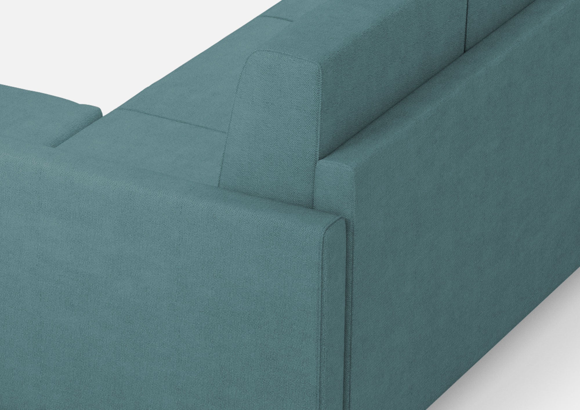 Divano 2 Posti con Pouf 138x155x85 cm Karay in Tessuto Petrolio