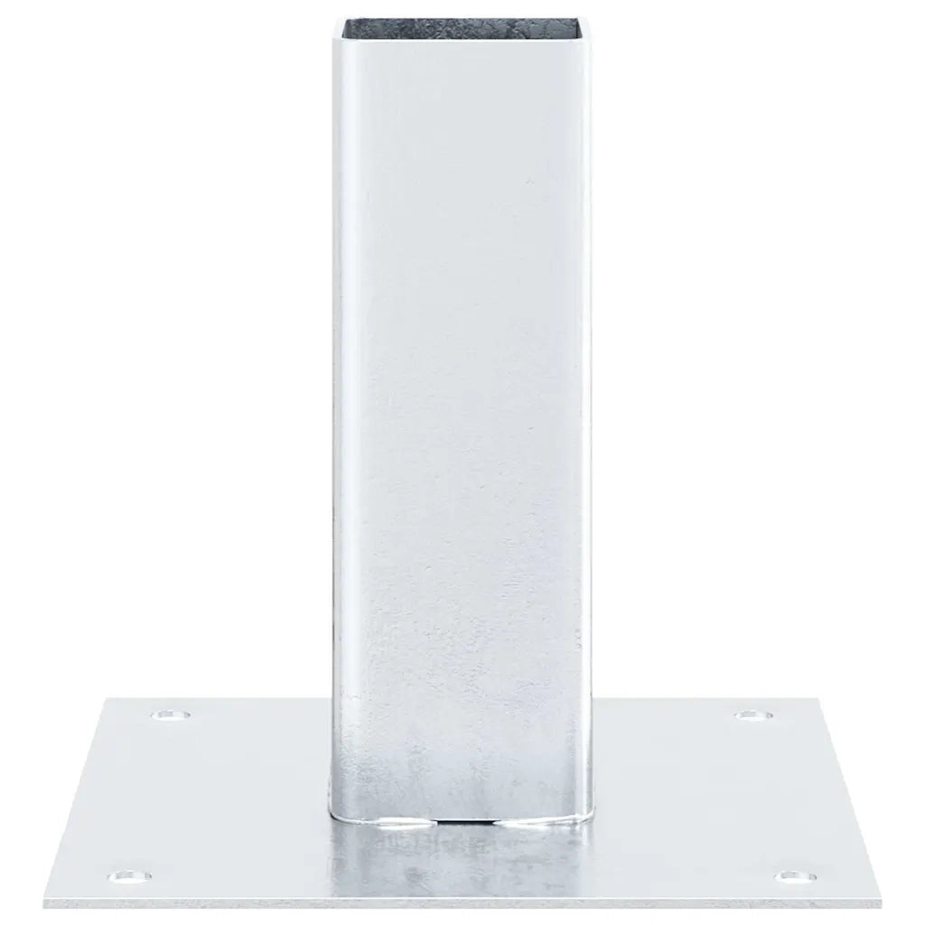 Basi per Pali Quadrate 12 pz Argento 51x51 mm Acciaio Zincato CFW5587598