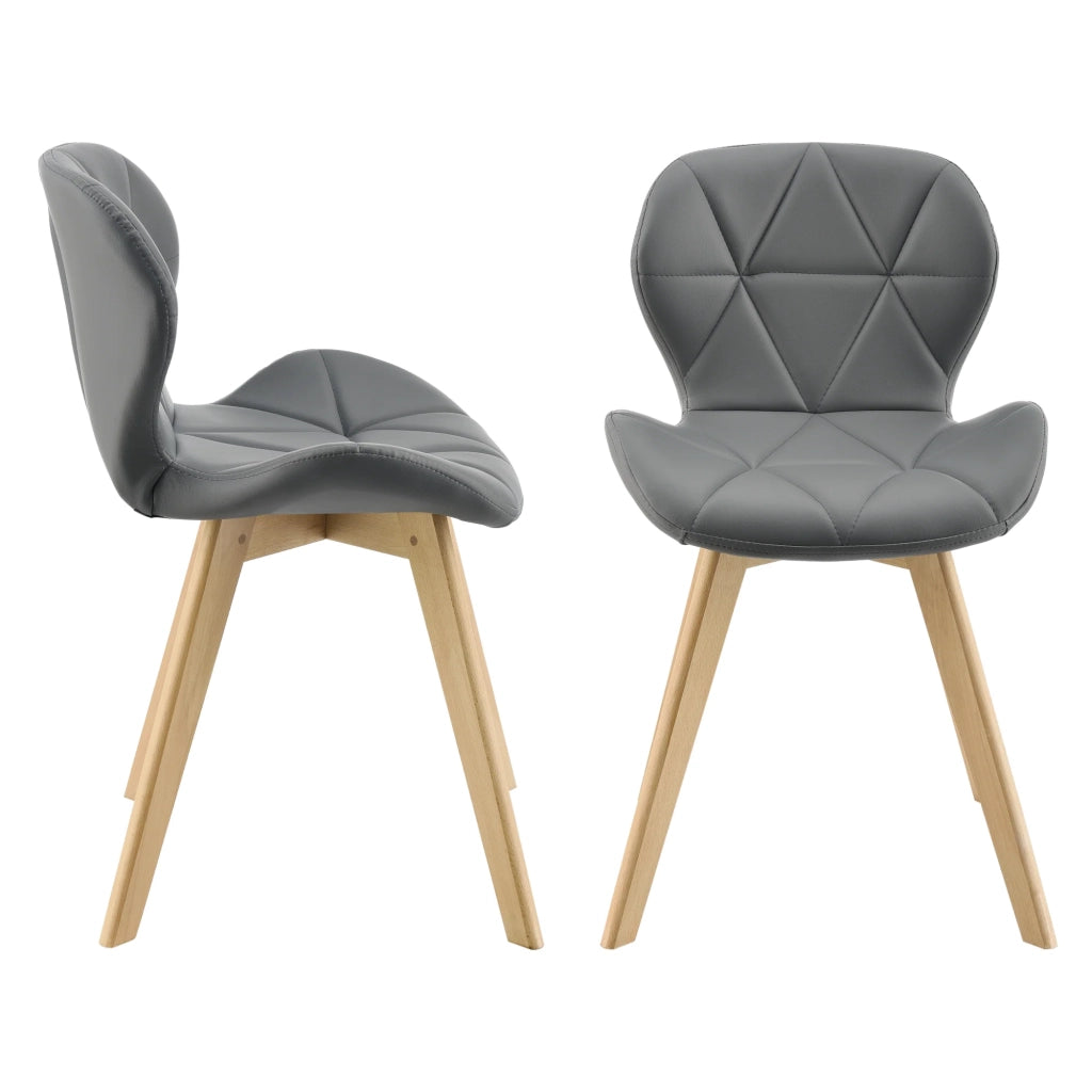 Set di 4 sedie da pranzo in similpelle 81 x 57 x 49 cm grigio 03_0006775