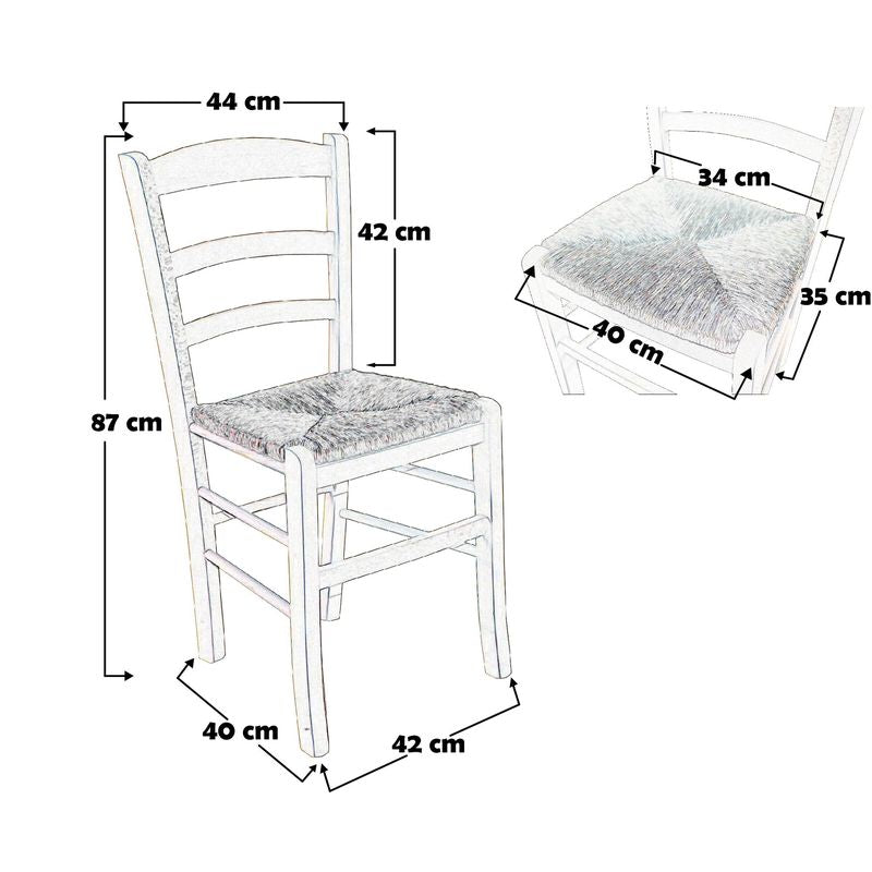 Sedia paesana paglia nera