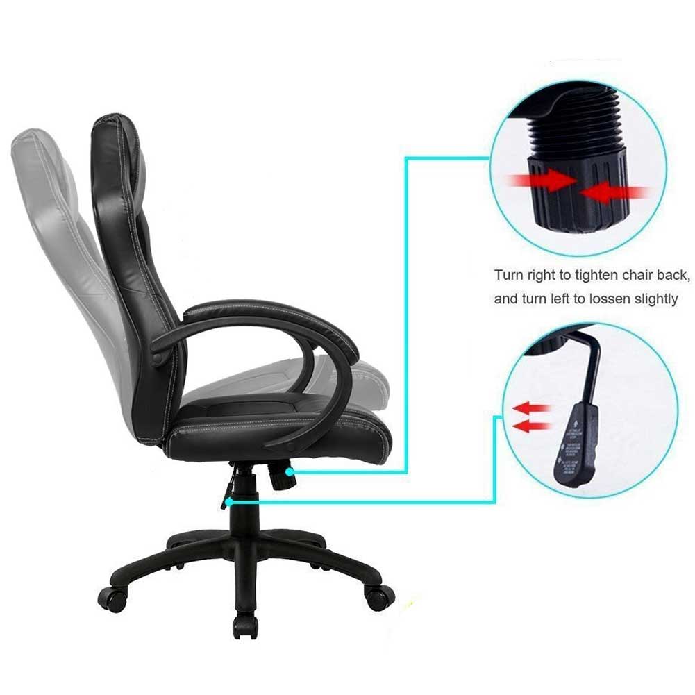 Sedia Poltrona Da Ufficio Direzionale Ruote Girevoli Sportiva Racer Gaming Nero