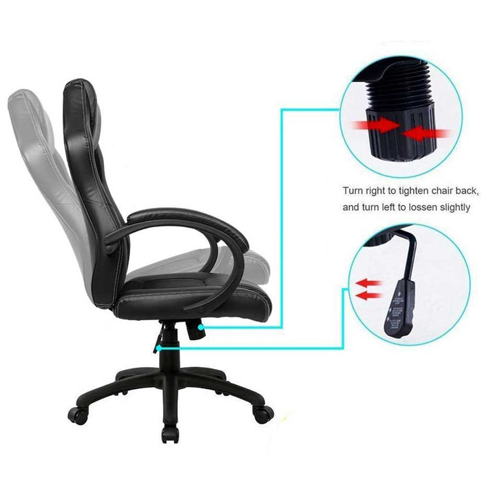 Sedia Poltrona Da Ufficio Direzionale Ruote Girevoli Sportiva Racer Gaming Nero