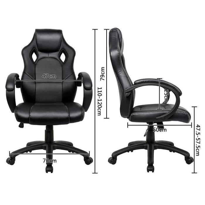 Sedia Poltrona Da Ufficio Direzionale Ruote Girevoli Sportiva Racer Gaming Nero