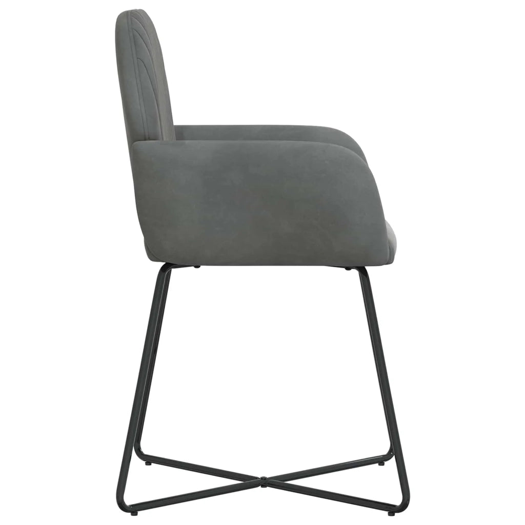 Sedie da pranzo 4 pz Velluto Grigio Scuro 55 x 50 x 84 cm 3428374