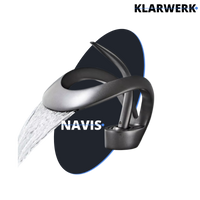 NAVIS | Rubinetto a cascata di design per bagno  nero | Elegante rubinetto in acciaio inossidabile premium per lavelli | Miscelatore  2 attacchi