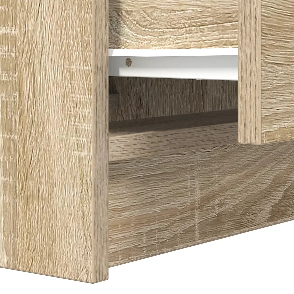 Comodino | Armadio da Notte | Mobiletto da notte con 2 Cassetti Rovere Sonoma 38x34x80 cm