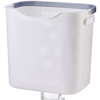 Carrello Portabiancheria Salvaspazio 2 Litri Cesta Estraibile 2 Ripiani Bianco