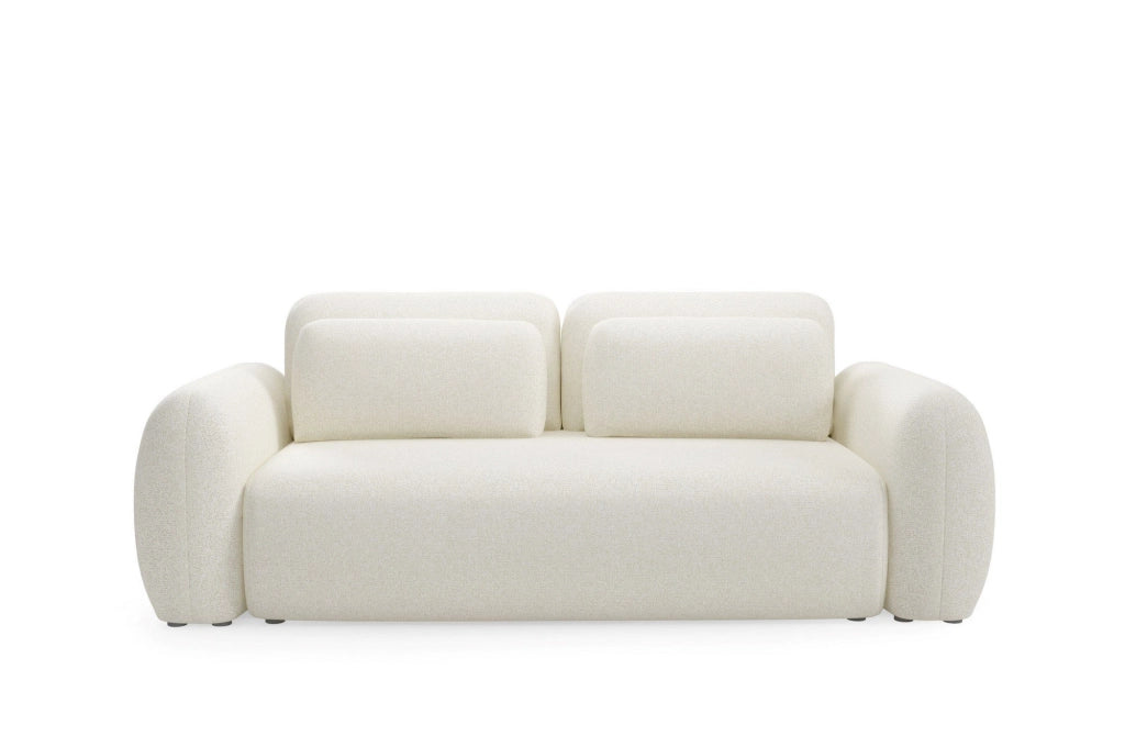 Sessame, Divano Letto 3 Posti Contenitore, 266x121 cm Bianco Crema