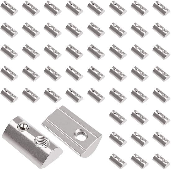 Set di forature con 50 pezzi, foratura a bollo 6, serie 20, filo a M3, guaina di acciaio di carbonio, guaina di smorzamento, per profilo di alluminio di estrusione