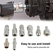 Set di connessione aeree - 8 pezzi - BSP 1/2 pollici - Connettore rapido - Tipo C industriale - Acciaio (zincato) - Peso 515g - Connettore aereo