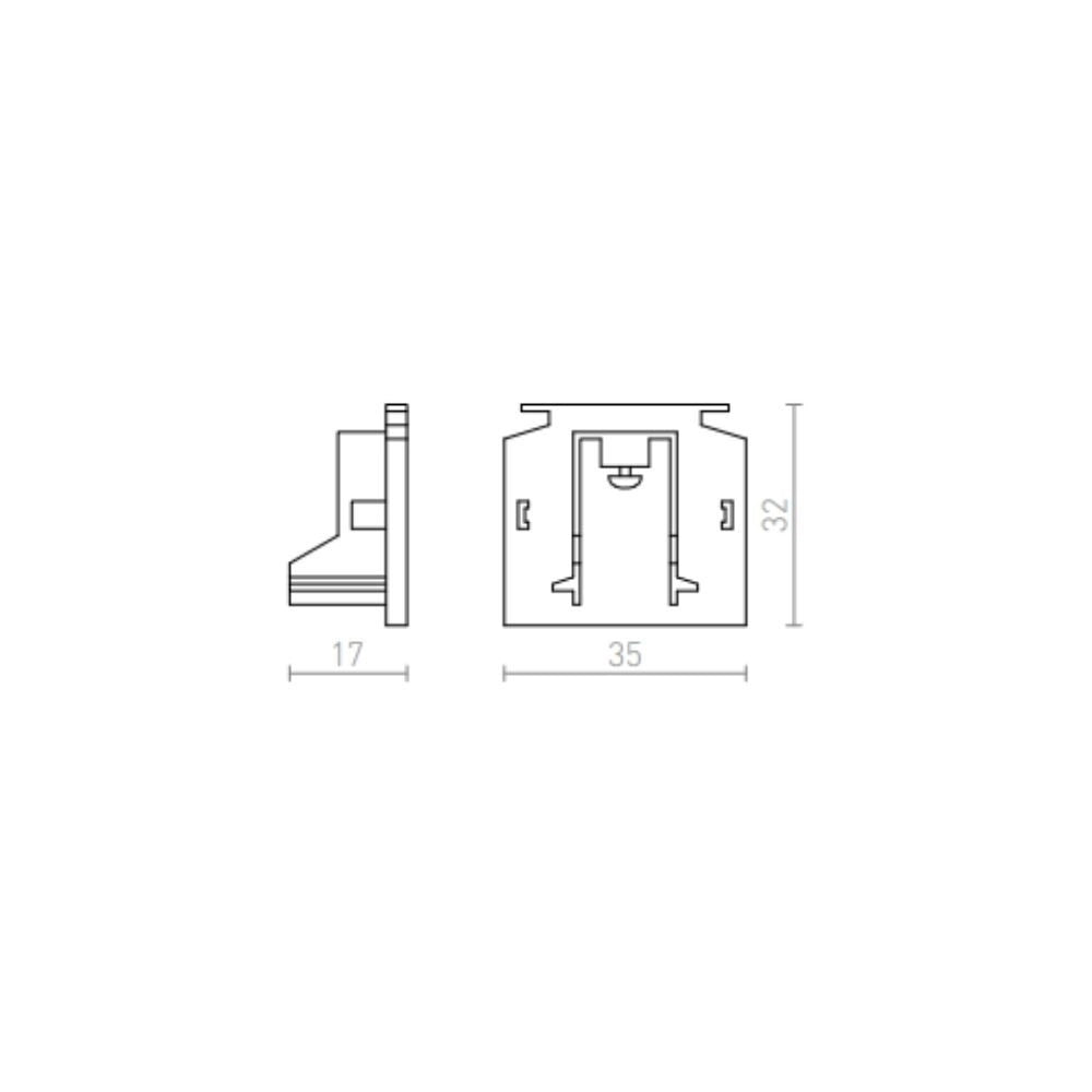 EUTRAC copertura terminale per binario trifase bianco 10 pz..