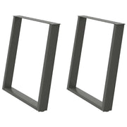 Gambe per tavolo da pranzo a forma di U 2 pz Antracite 70x(72-73) cm Acciaio 4012794