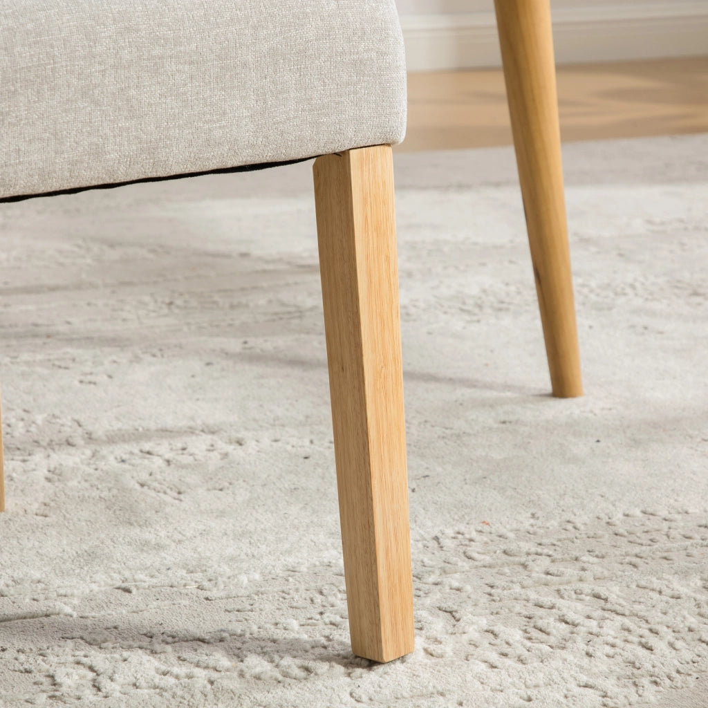 Set di 2 sedie da pranzo, gambe in legno massello, sedute imbottite, tessuto chenille, grigio