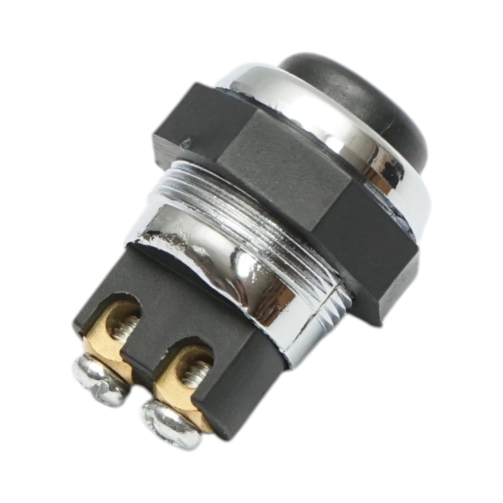 Pulsante di avviamento 12V/10A–24V/5A nero con 2 pin universale