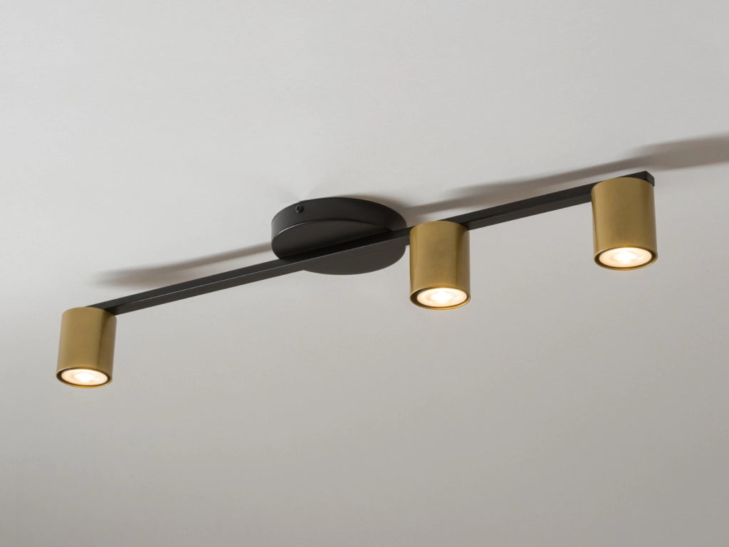Plafoniera moderna Sky nero-oro 3 spot GU10 25W Sigma