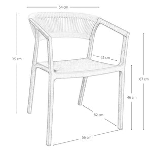 Sedie da Bar Sety in plastica nera con schienale curvo a corda beige