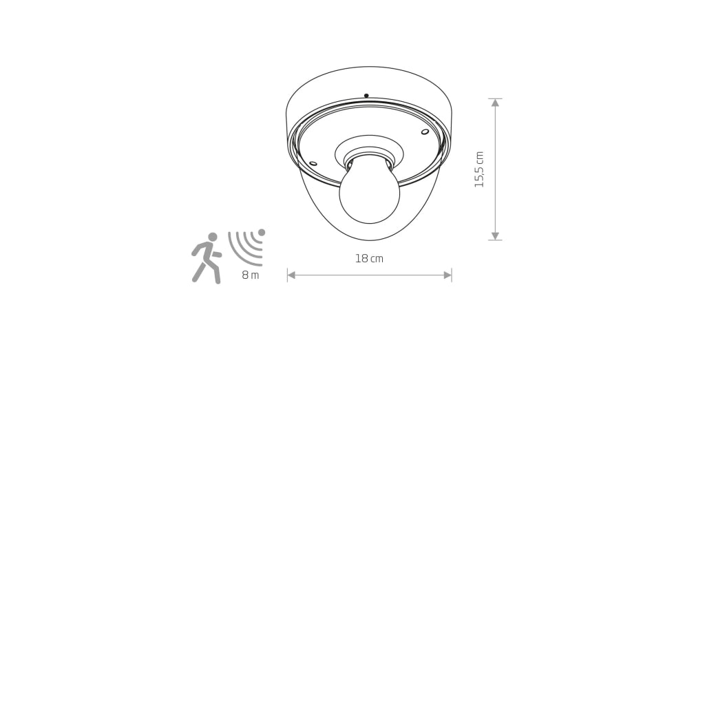 Plafoniera Nowodvorski NOOK con sensore antifurto IP44 E27