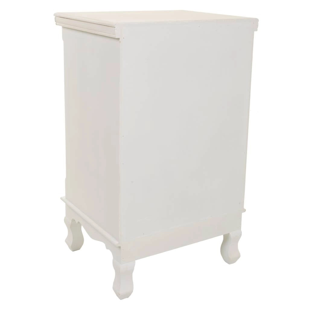Comodino in legno bianco 41x33,5x68