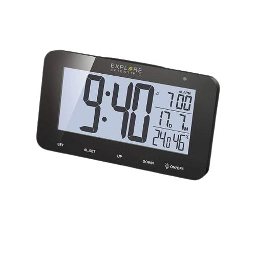 Orologio EXPLORE SCIENTIFIC radiocontrollato da tavolo con display RDC1004 NERO