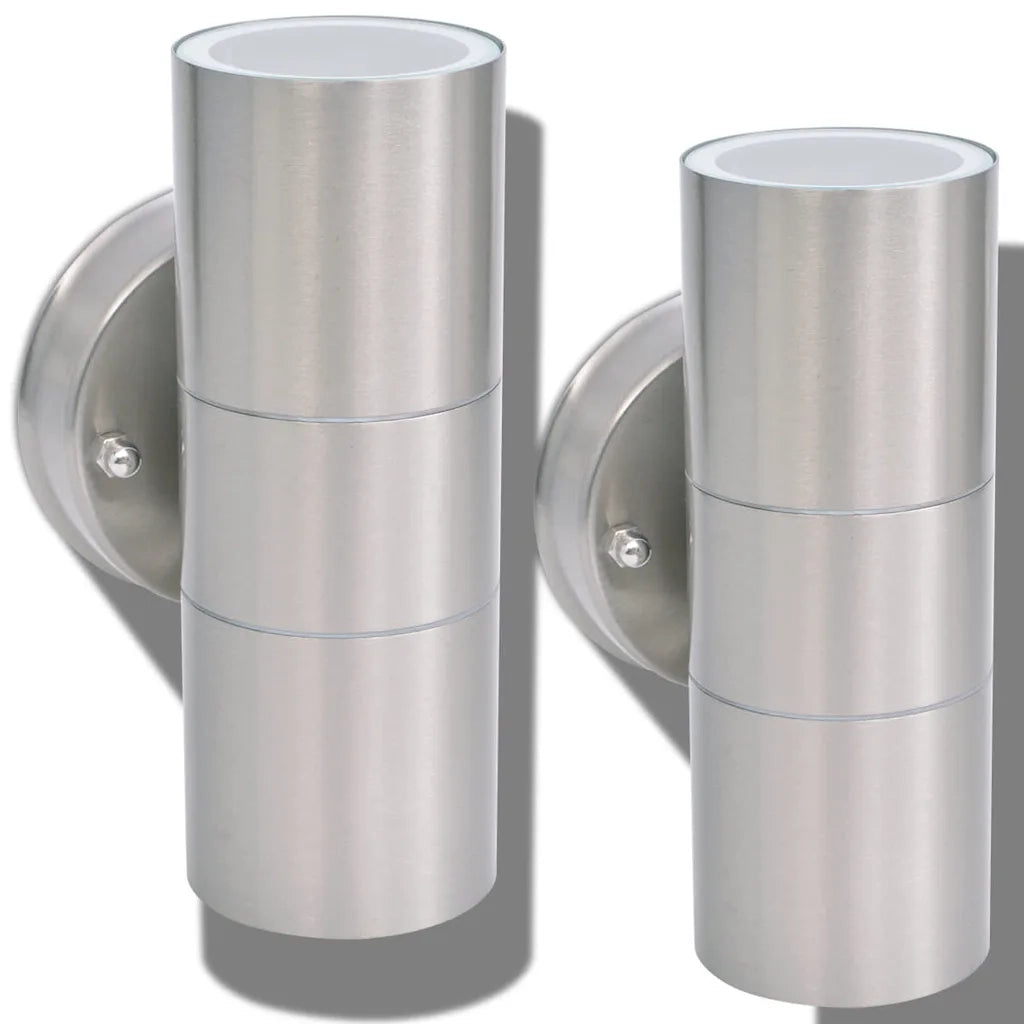 Applique LED Parete 2pz Acciaio Inox Proiezione Alto/Basso 42415