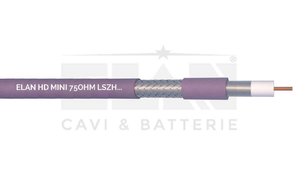 MATASSA BOBINA CAVO ELAN COASSIALE HD MINICOAX 75 OHM GUAINA LSZH 083591 100MT