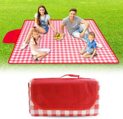 Panniera da picnic impermeabile a quadri rosso bianco - asciugamano per campeggio e spiaggia con cinturino portatile