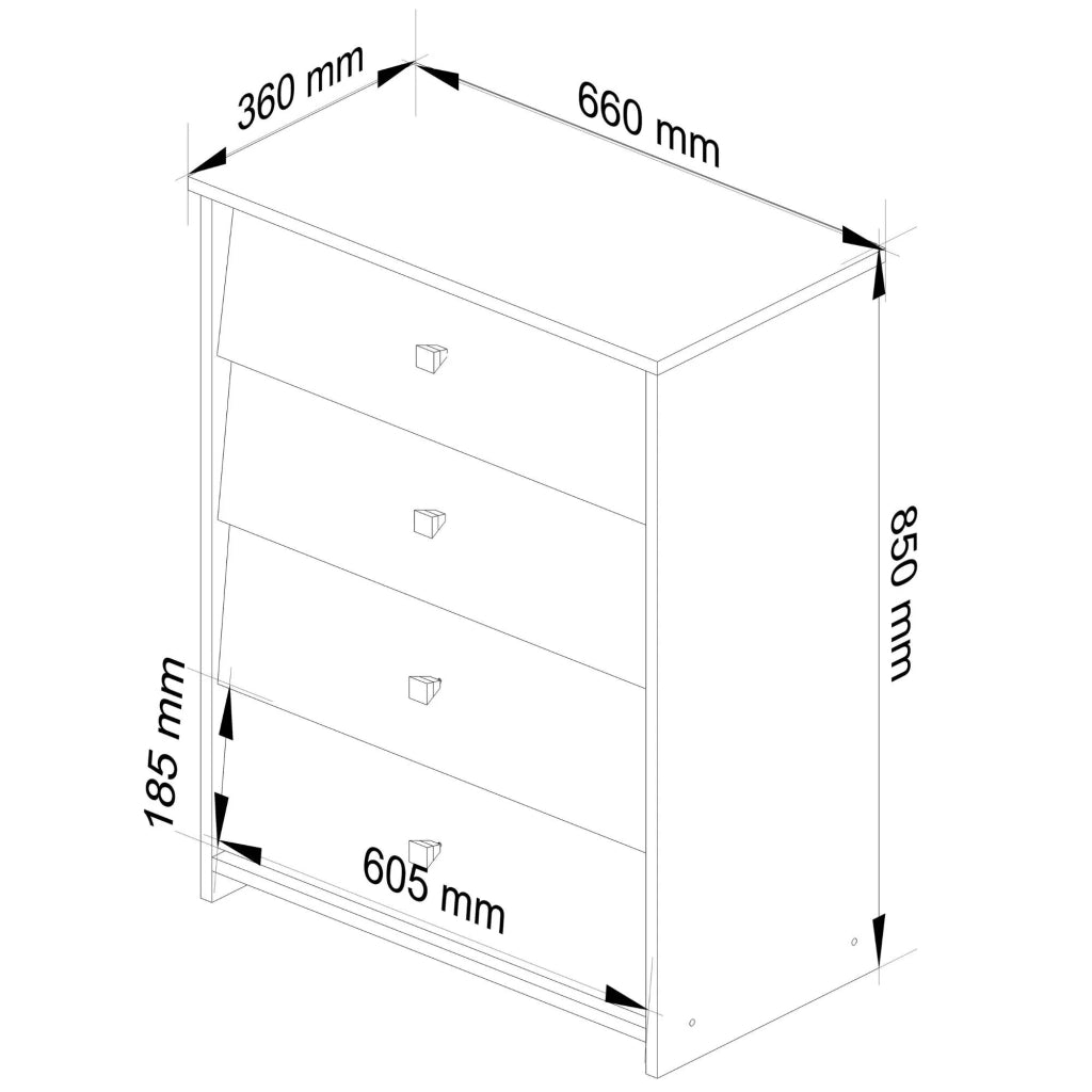 Scarpiera AKORD RUBIN Bianco 66 cm 4 ante 66x36x85 cm