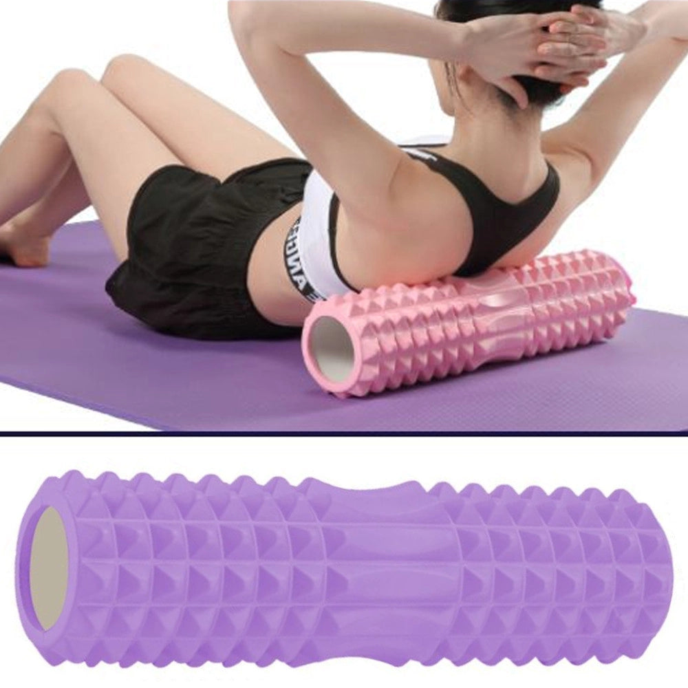 Trade Shop - Rullo Fitness Pilates Schiuma Tubo Esercizi Palestra Yoga Massaggi Schiena 45x13 -