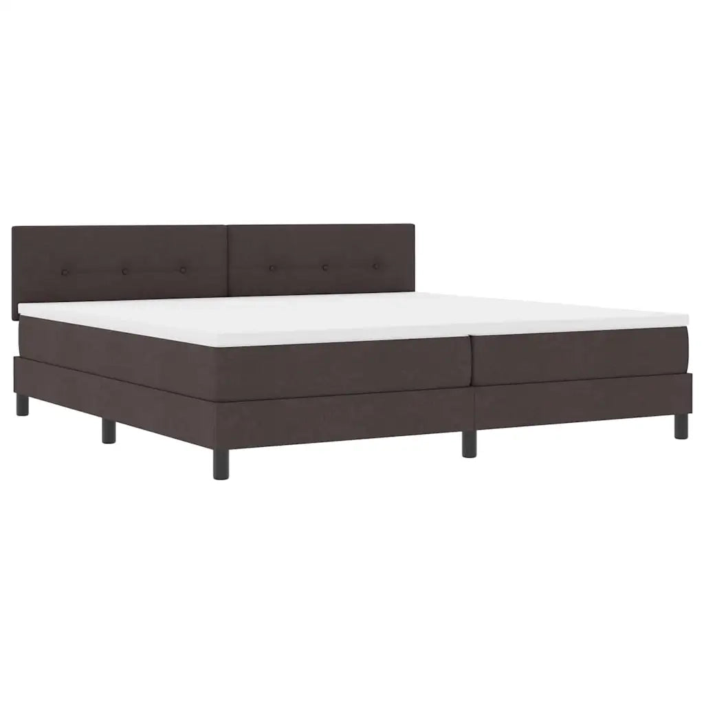 Letto a molle con testiera Marrone Scuro 200 x 200 cm Tessuto 3342236
