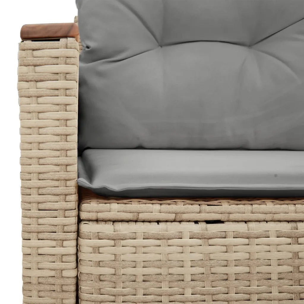 Divano da Giardino con Cuscini a 2 Posti-Sofa da Giardino-Divano da esterno Beige in Polyrattan 108404