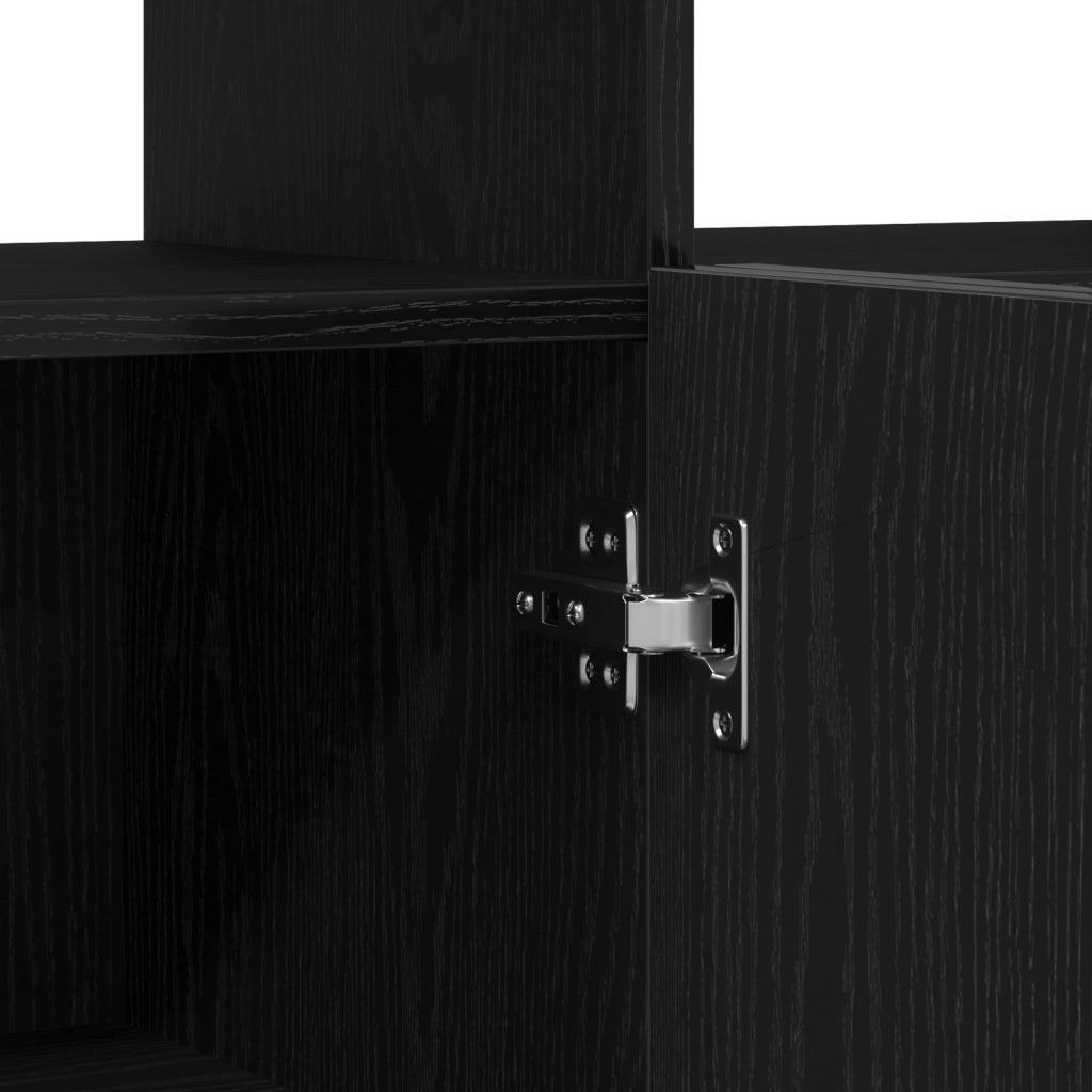 Mobile con luci LED Rovere Nero 80x35x75 cm in legno ingegnerizzato