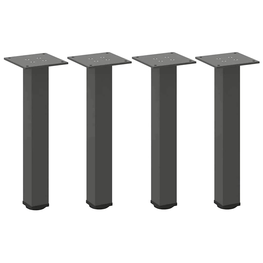 Set di 4 gambe regolabili per tavolino da caffè dal design geometrico moderno 42 x 44 cm acciaio antracite 02_0056751