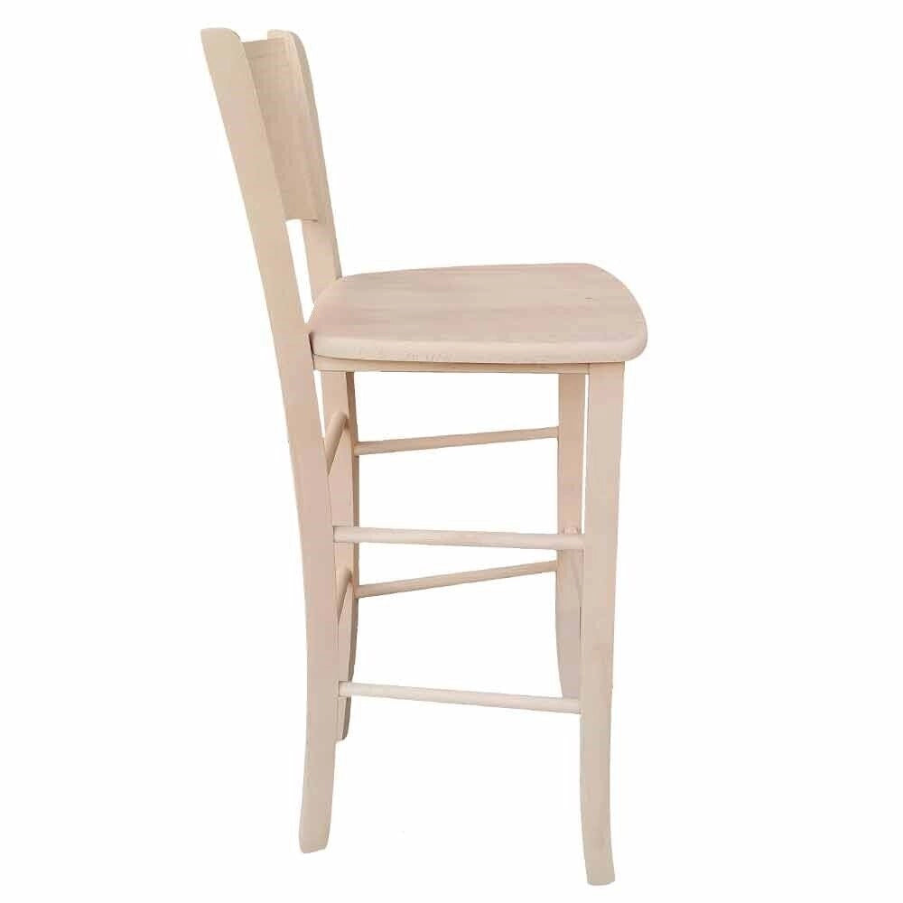 Sgabello Lucy in legno di faggio grezzo da verniciare con seduta in massello H73