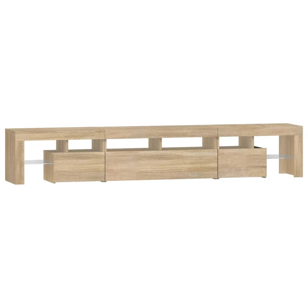 Mobile TV multimediale mensola TV credenza mobile TV sala da pranzo soggiorno camera da letto con luci LED rovere Sonoma 230 x 36,5 x 40 cm marrone 02_0026771