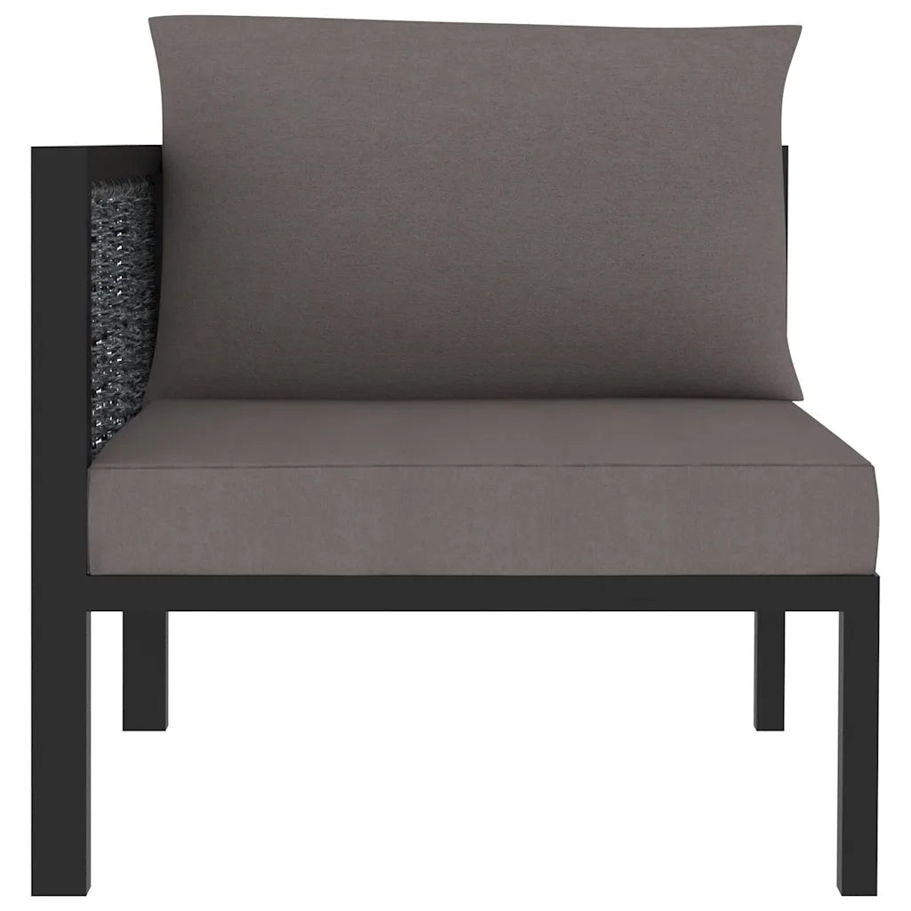Divano da esterno-Divano ad Angolo Modulare Bracciolo Destro Polyrattan Antracite